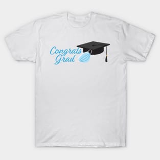 Congrats Grad 2020 Graduation - Black Graduation cap and Blue Face Mask T-Shirt